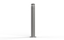 Cendrier borne inox 316L brossé, diamètre 114 mm, hauteur 1000 mm, sur platine.